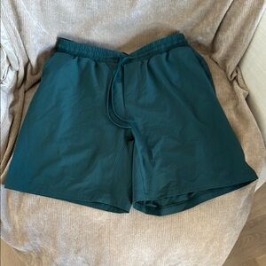 Lululemon Green Athletic Shorts with Elastic Waistband